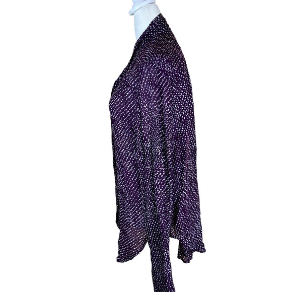 Cloth & Stone Top Womens Medium Purple Tie Neck Blouse Anthropologie L - Picture 4 of 7